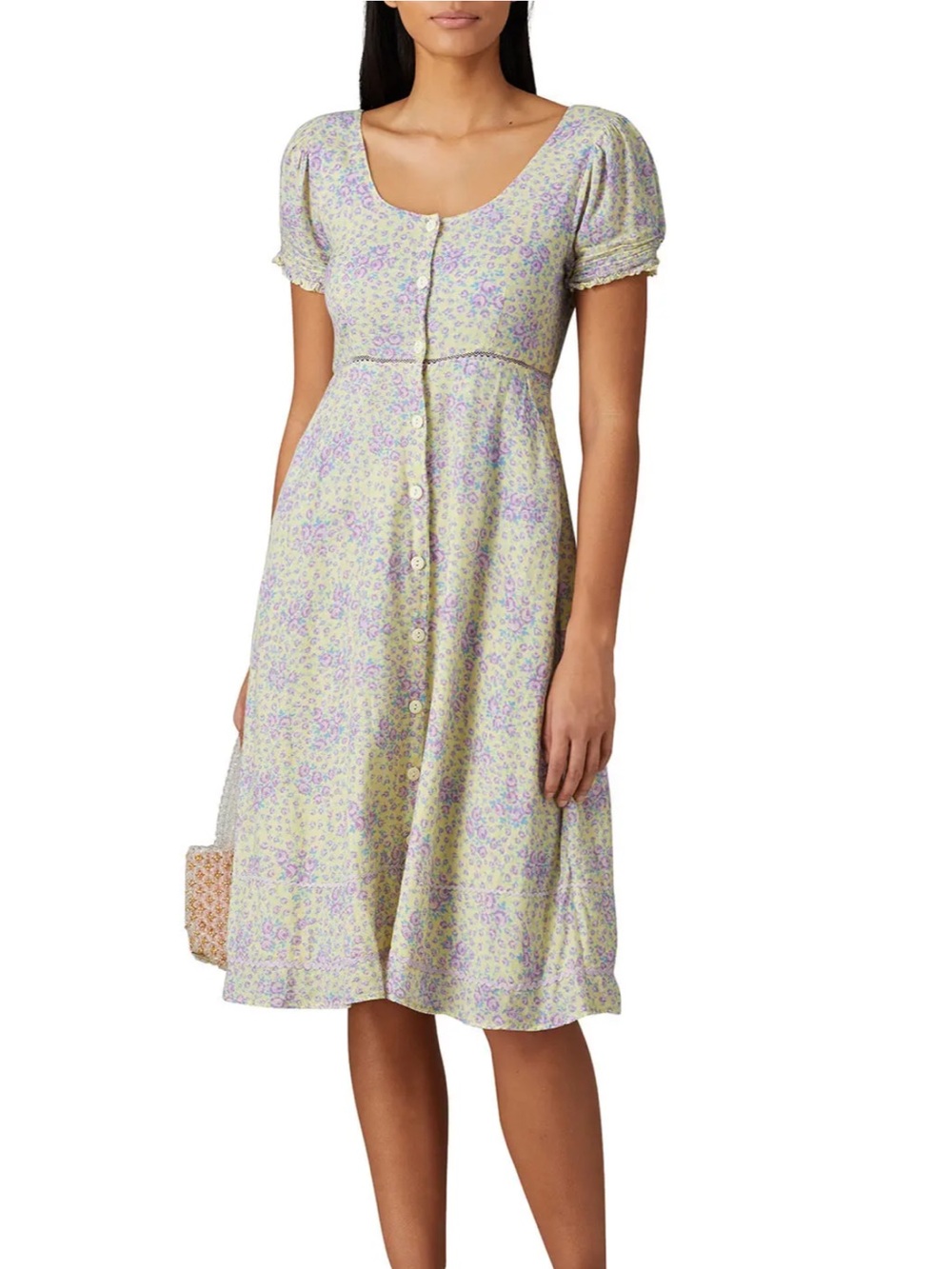 LoveshackFancy Regina Floral Button Up Midi Dress